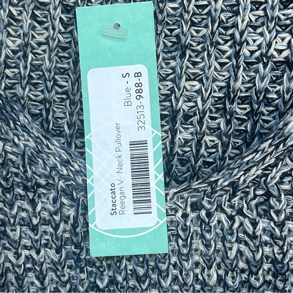 NWT Staccato Stitch Fix Blue Marled Knit Reegan V-Neck Sweater Small - Picture 7 of 8